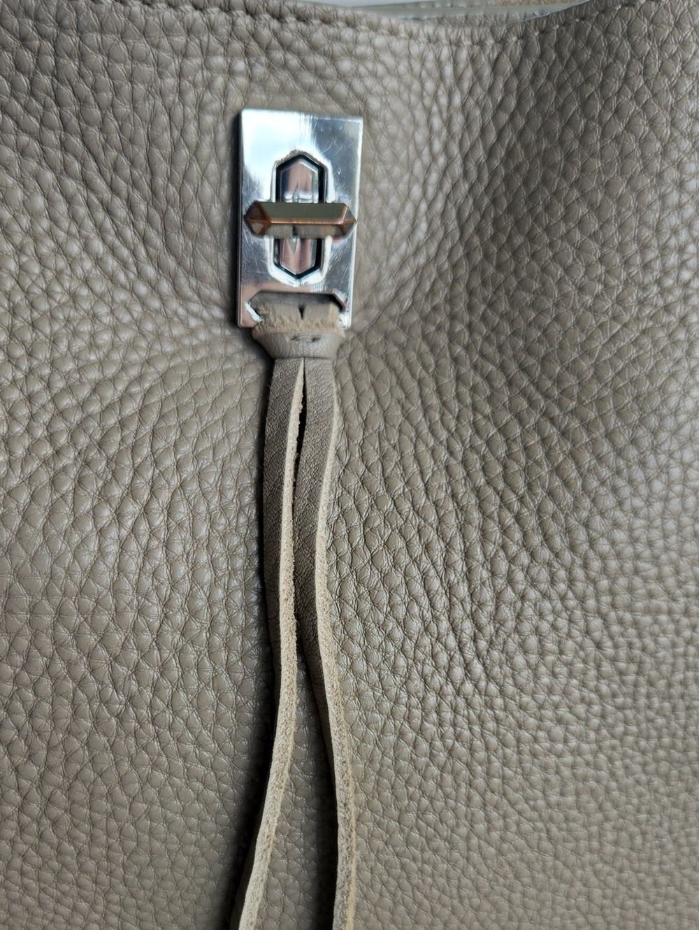 Rebecca Minkoff Neutral Taupe Leather Shoulder Bag - Classic Womens Crossbody - Picture 10 of 16